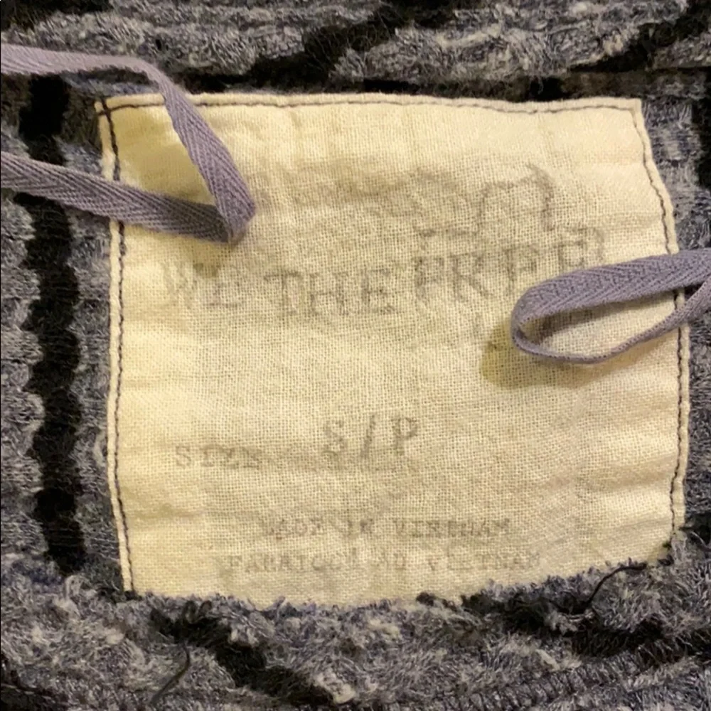 We the Free Blue Striped Waffle Knit Top Small S